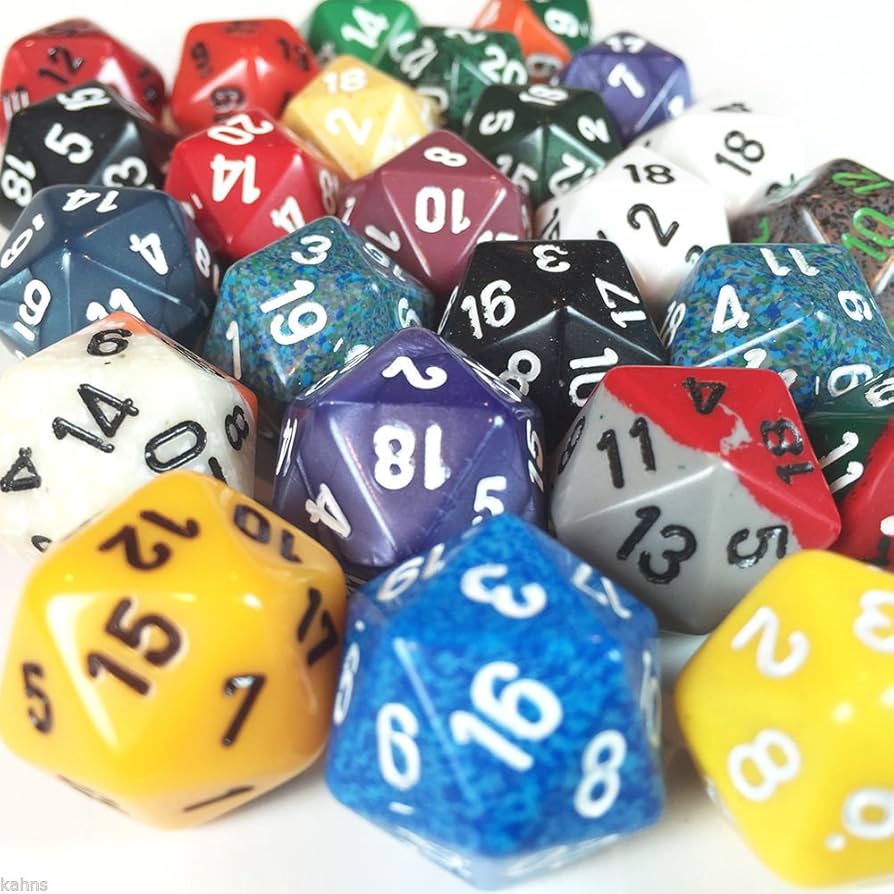 Assorted Random Chessex Signature D4, D6, D8, D10, D12, D20 Dice (1 Piece)-D20-Chessex-Ace Cards &amp; Collectibles