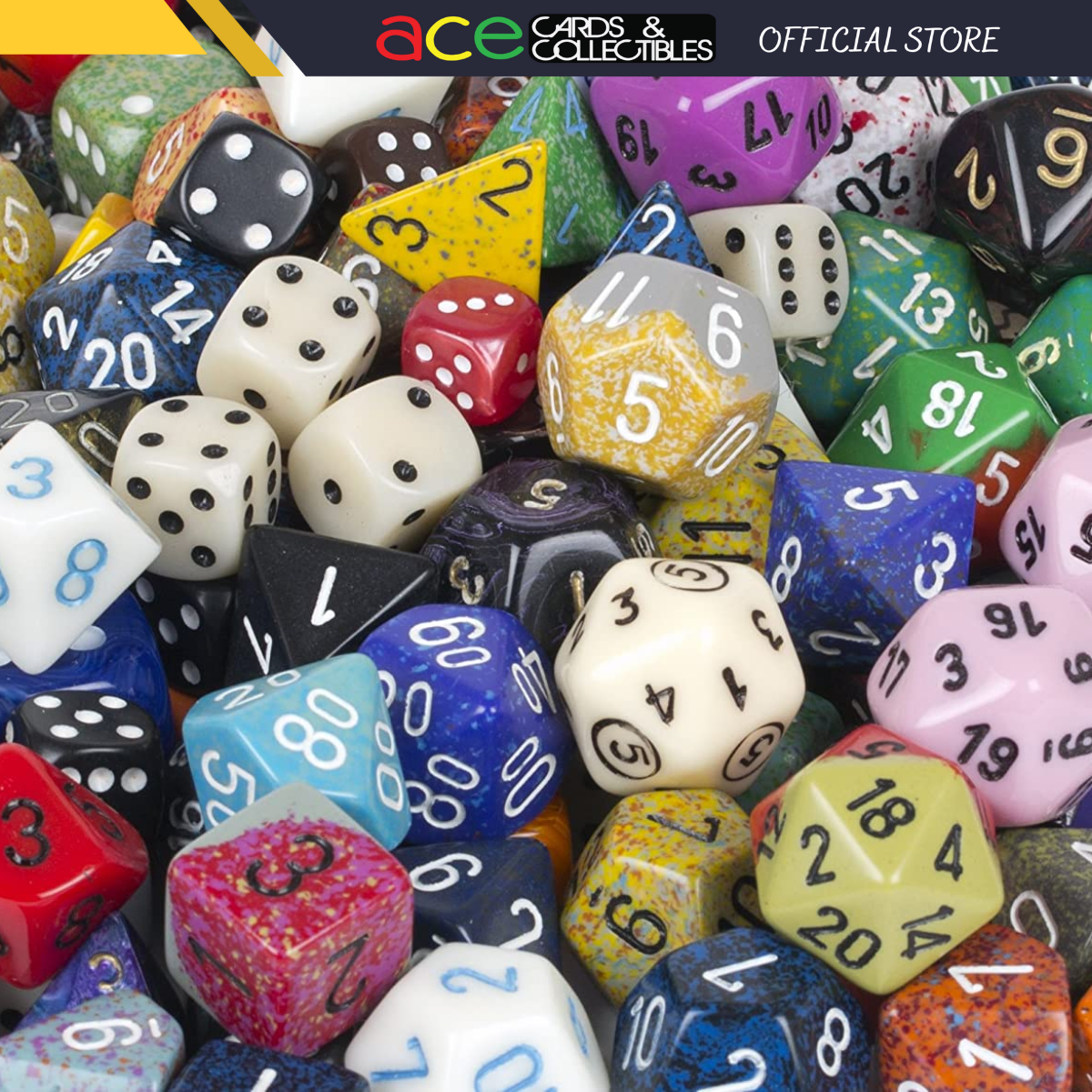 Assorted Random Chessex Signature D4, D6, D8, D10, D12, D20 Dice (1 Piece)-D4-Chessex-Ace Cards &amp; Collectibles