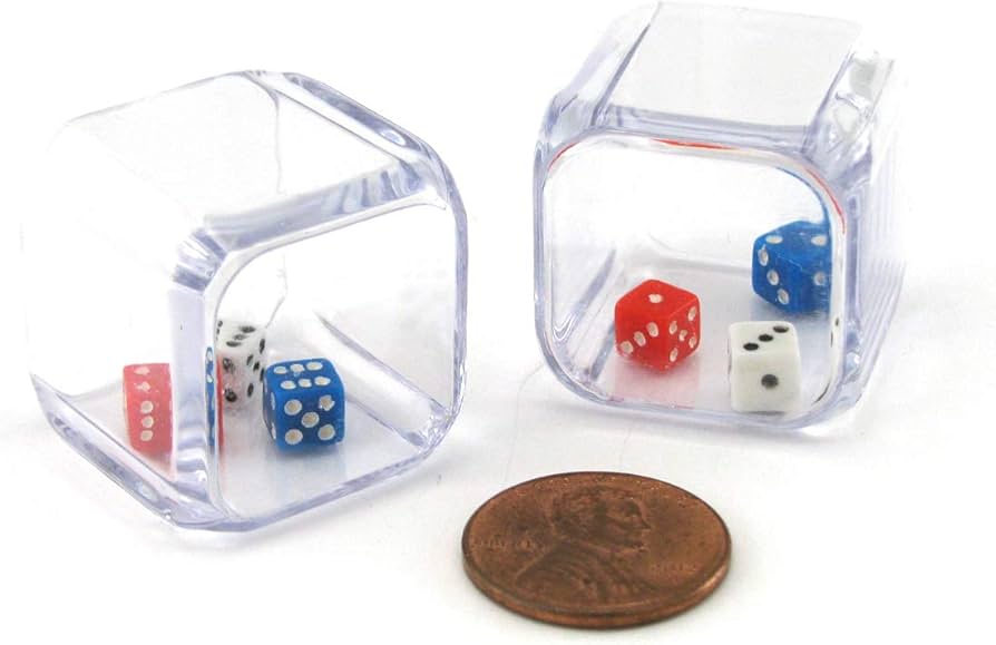 Chessex Dice 1 Red & 1 White & 1 Blue 5mm D6 Dice Set (25mm)-Chessex-Ace Cards & Collectibles