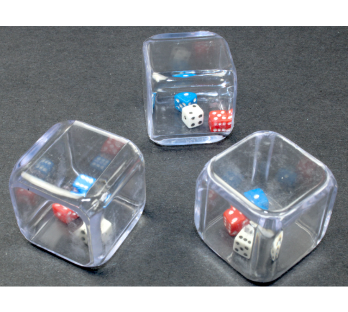 Chessex Dice 1 Red & 1 White & 1 Blue 5mm D6 Dice Set (25mm)-Chessex-Ace Cards & Collectibles