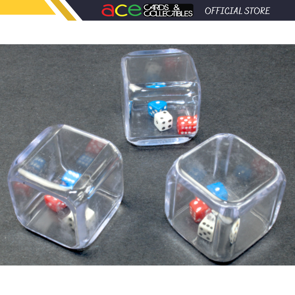 Chessex Dice 1 Red & 1 White & 1 Blue 5mm D6 Dice Set (25mm)-Chessex-Ace Cards & Collectibles