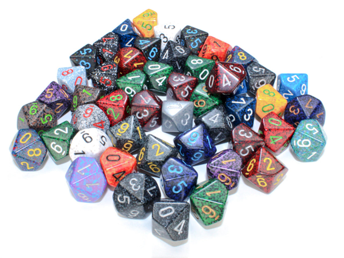 Chessex Dice -Assorted Random Dice D4, D6, D8, D10, D12, D20 Dice (1 Piece)-D10-Chessex-Ace Cards & Collectibles