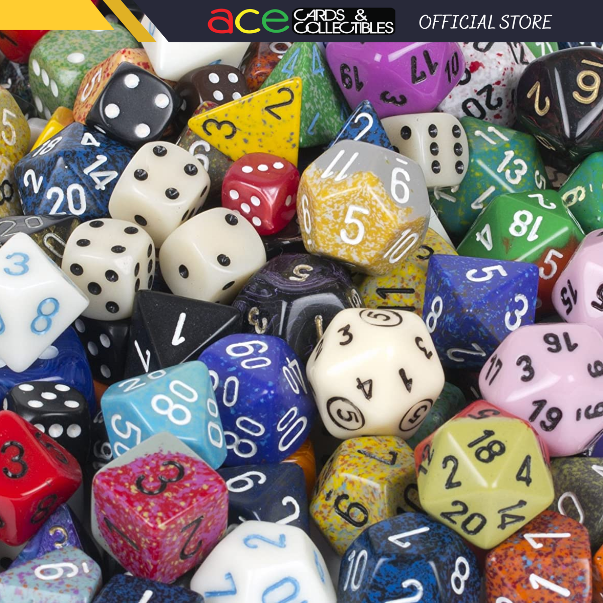 Chessex Dice -Assorted Random Dice D4, D6, D8, D10, D12, D20 Dice (1 Piece)-D4-Chessex-Ace Cards & Collectibles