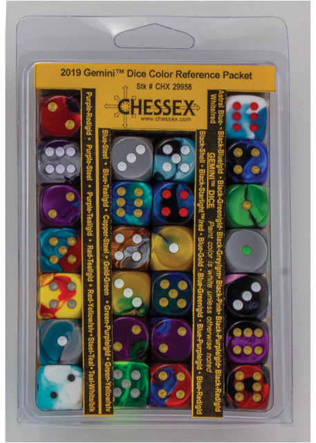 Chessex Dice Color Reference Packet-2023 Gemini-Chessex-Ace Cards &amp; Collectibles