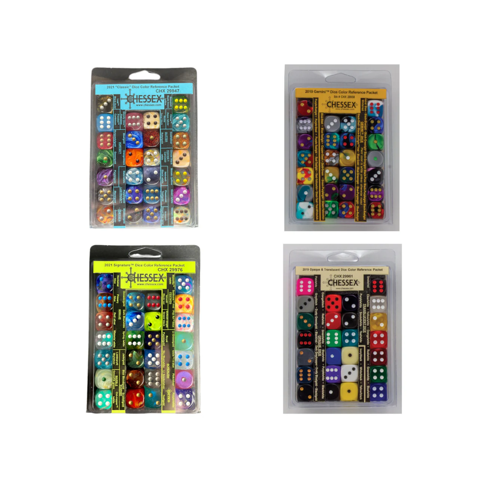 Chessex Dice Color Reference Packet-Opaque & Translucent-Chessex-Ace Cards & Collectibles
