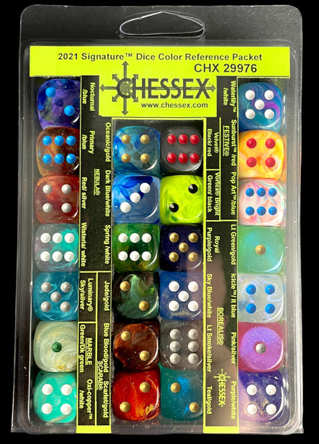 Chessex Dice Color Reference Packet-Signature-Chessex-Ace Cards &amp; Collectibles