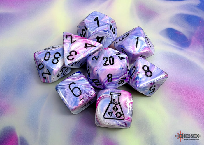 Chessex Dice Festive Polyhedral 7-Dice Set-Hydrangea/Black-Chessex-Ace Cards &amp; Collectibles