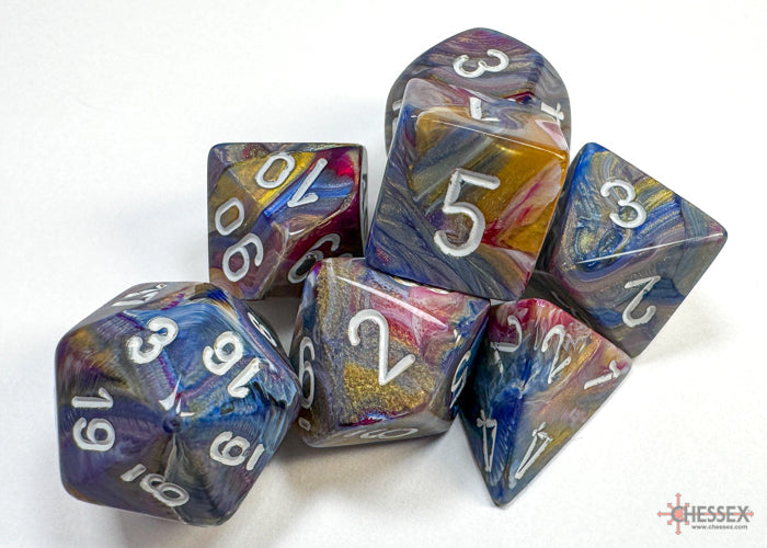 Chessex Dice Festive Polyhedral 7-Dice Set-Hydrangea/Black-Chessex-Ace Cards &amp; Collectibles