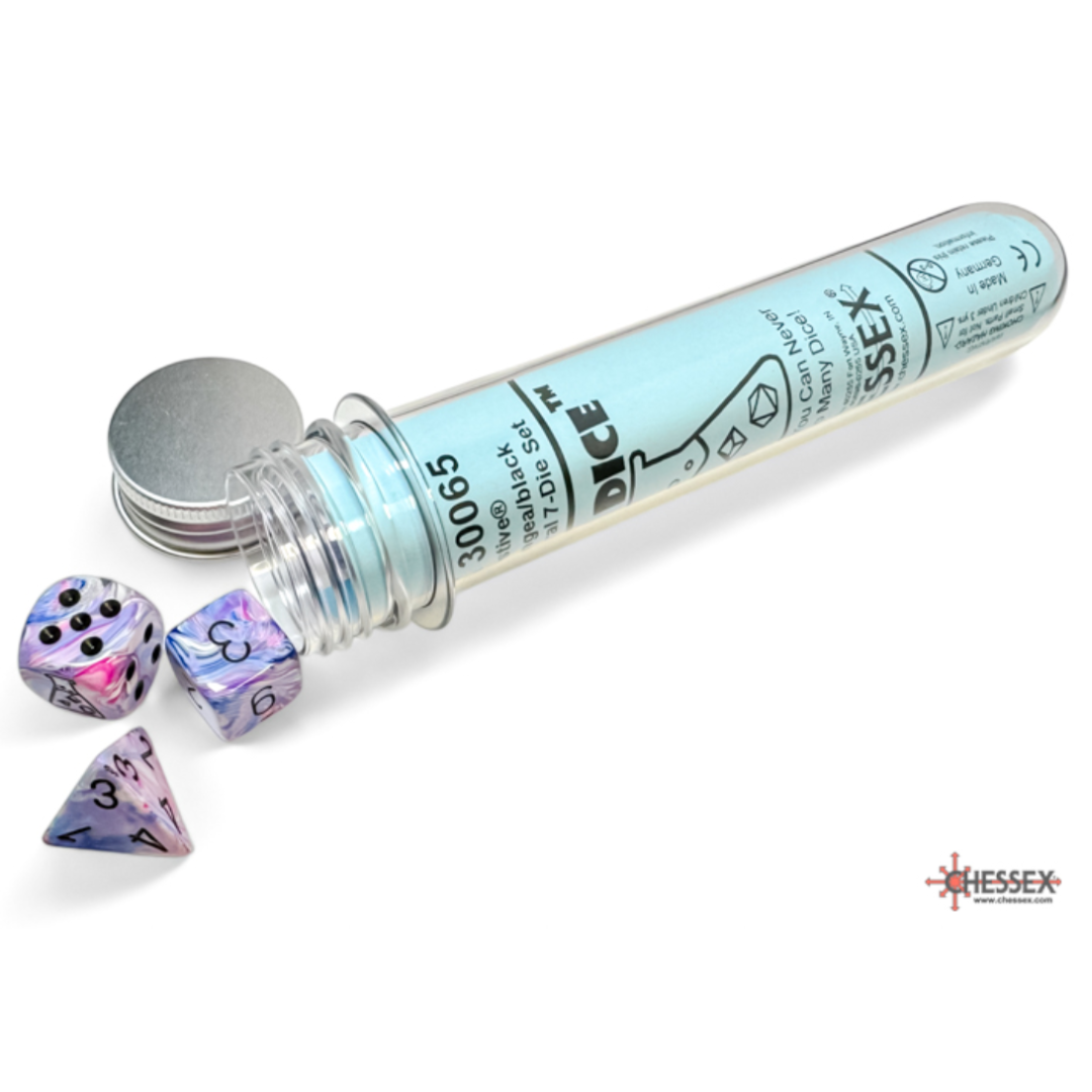 Chessex Dice Festive Polyhedral 7-Dice Set-Hydrangea/Black-Chessex-Ace Cards & Collectibles