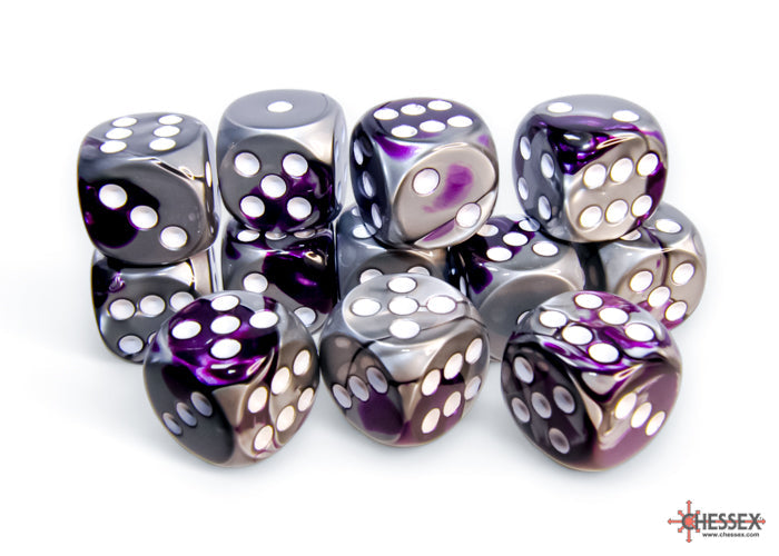 Chessex Dice Gemini Polyhedral 16mm D6 Dice Set-Blue-Gold/White-Chessex-Ace Cards &amp; Collectibles