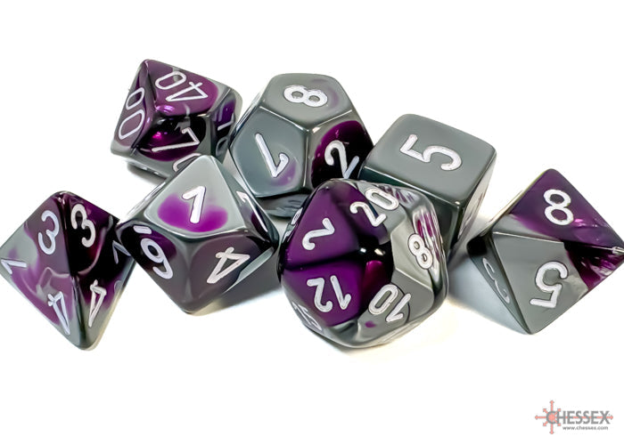 Chessex Dice Gemini Polyhedral 7-Dice Set-Black-Starlight/Red-Chessex-Ace Cards &amp; Collectibles