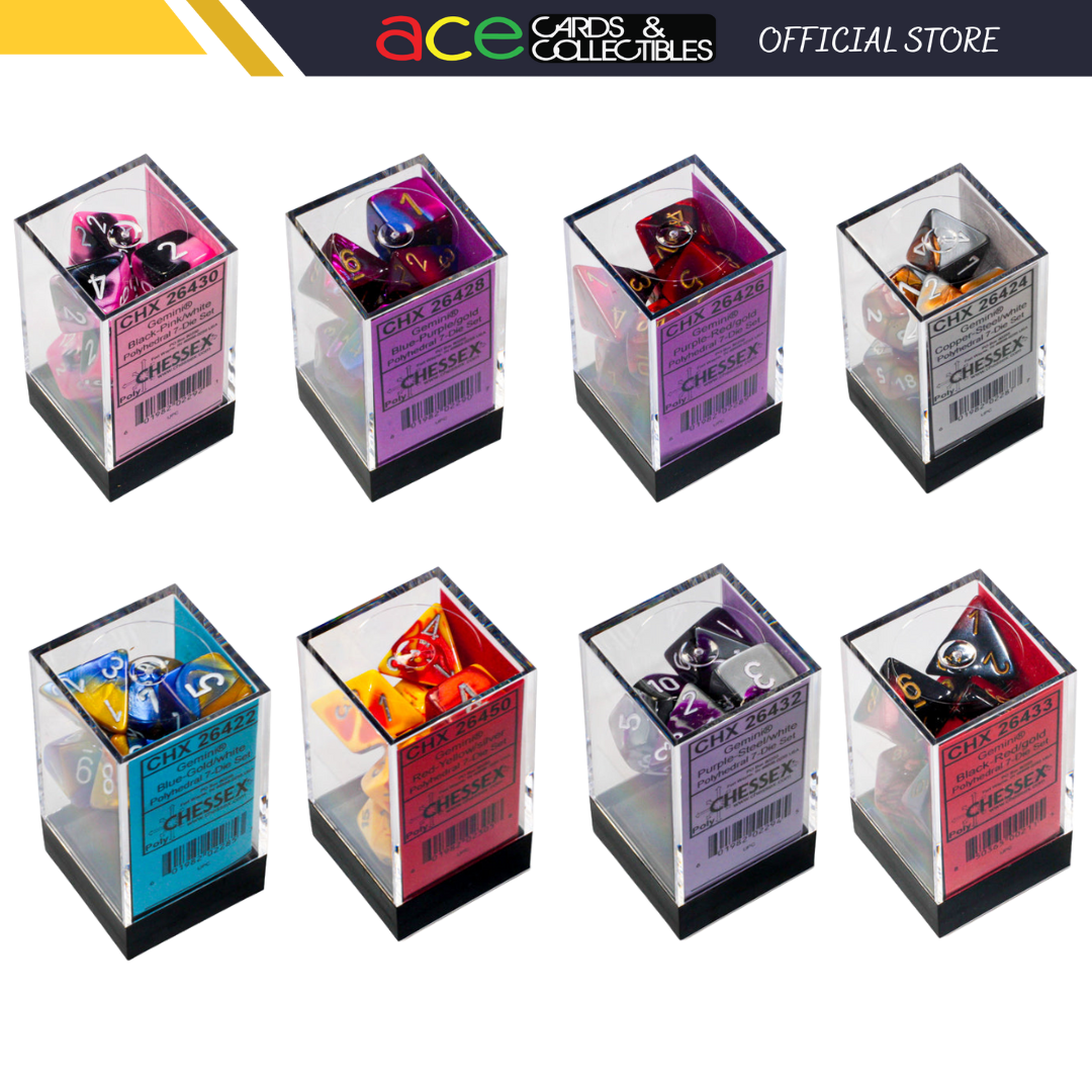 Chessex Dice Gemini Polyhedral 7 Dice Set-Pink/Blue-Chessex-Ace Cards & Collectibles