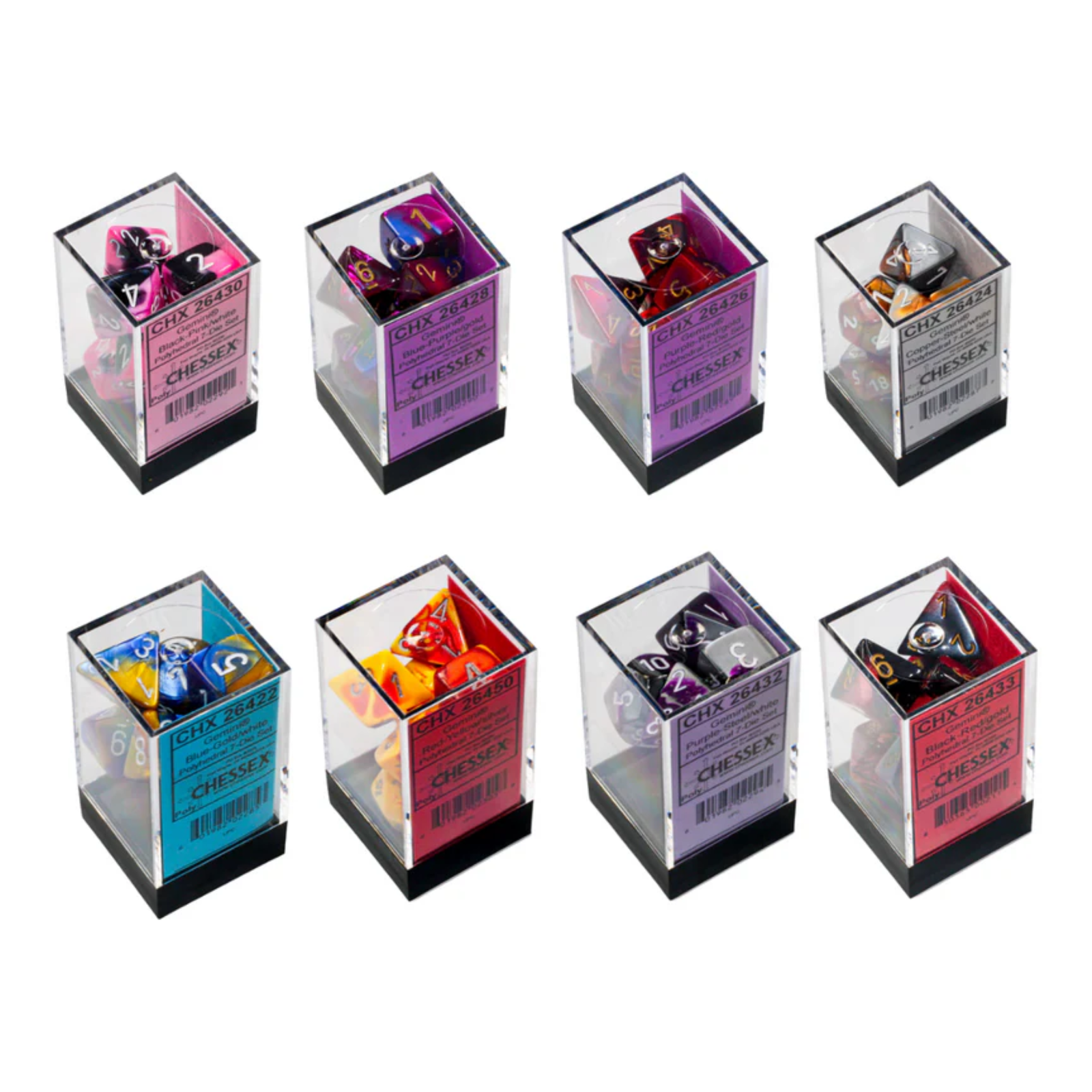 Chessex Dice Gemini Polyhedral 7 Dice Set-Pink/Blue-Chessex-Ace Cards & Collectibles