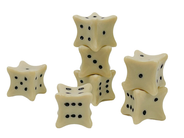 Chessex Dice Ivory/black 18mm D6 Dice Set-Chessex-Ace Cards &amp; Collectibles