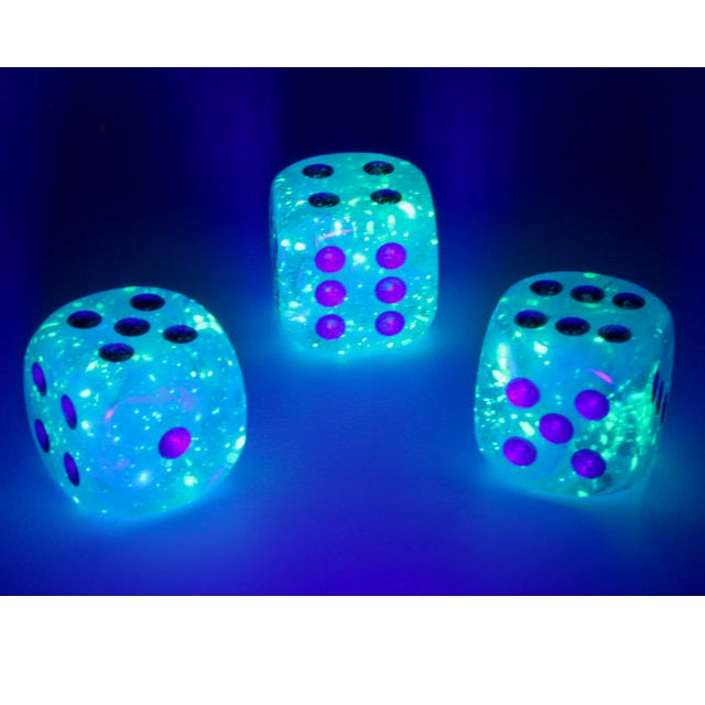 Chessex Dice Luminary Polyhedral 16mm D6 Dice Set-Sky/Silver-Chessex-Ace Cards &amp; Collectibles