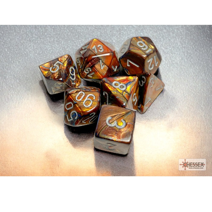 Chessex Dice Lustrous Polyhedral 7-Dice Set-Gold/Silver-Chessex-Ace Cards &amp; Collectibles