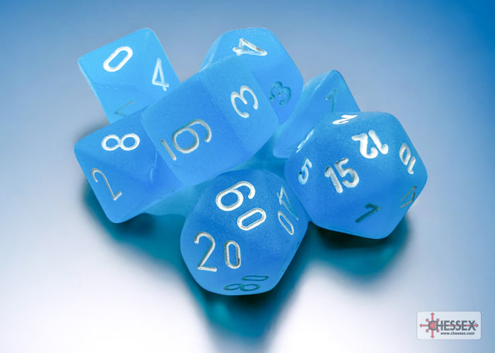 Chessex Dice Mini-Hedral 7-Die Sets (209AA)-Caribbean B/W-Chessex-Ace Cards & Collectibles