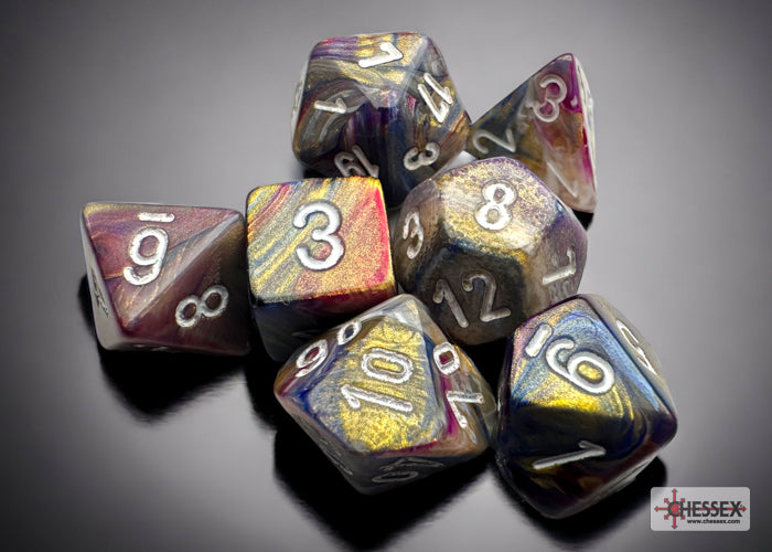 Chessex Dice Mini-Hedral 7-Die Sets (209AA)-Carousel™/white-Chessex-Ace Cards & Collectibles