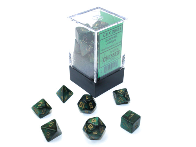 Chessex Dice Mini-Hedral 7-Die Sets (209AA)-Jade/gold-Chessex-Ace Cards & Collectibles