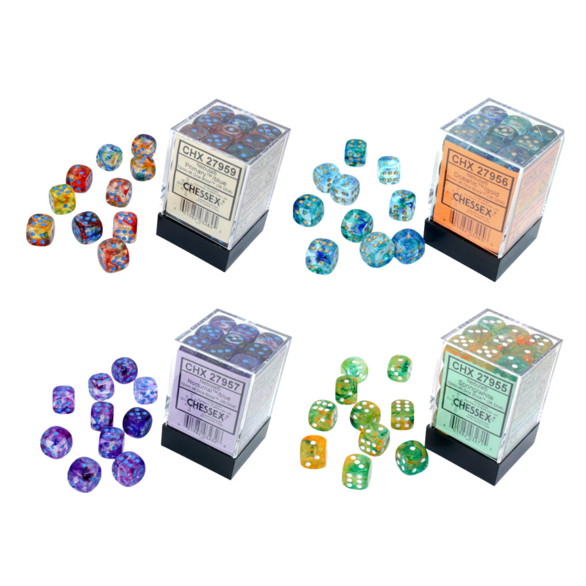 Chessex Dice Nebula Polyhedral 12mm D6 Dice Set-Dark Blue/White-Chessex-Ace Cards & Collectibles