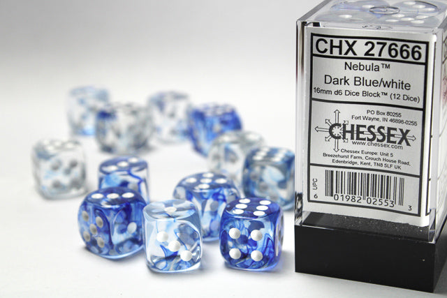 Chessex Dice Nebula Polyhedral 16mm D6 Dice Set-Wisteria/white Luminary-Chessex-Ace Cards & Collectibles
