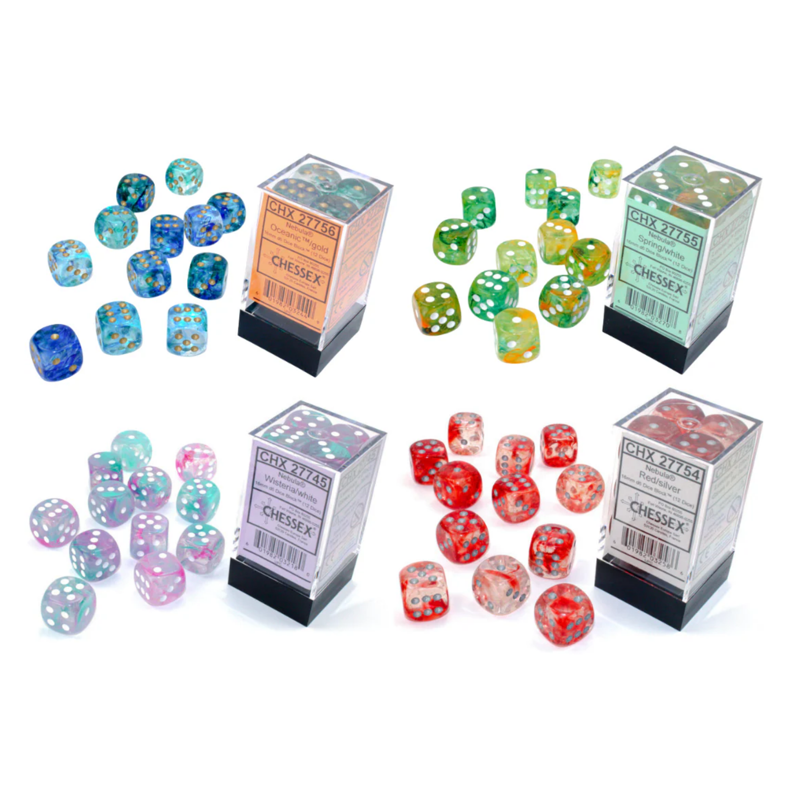 Chessex Dice Nebula Polyhedral 16mm D6 Dice Set-Wisteria/white Luminary-Chessex-Ace Cards & Collectibles