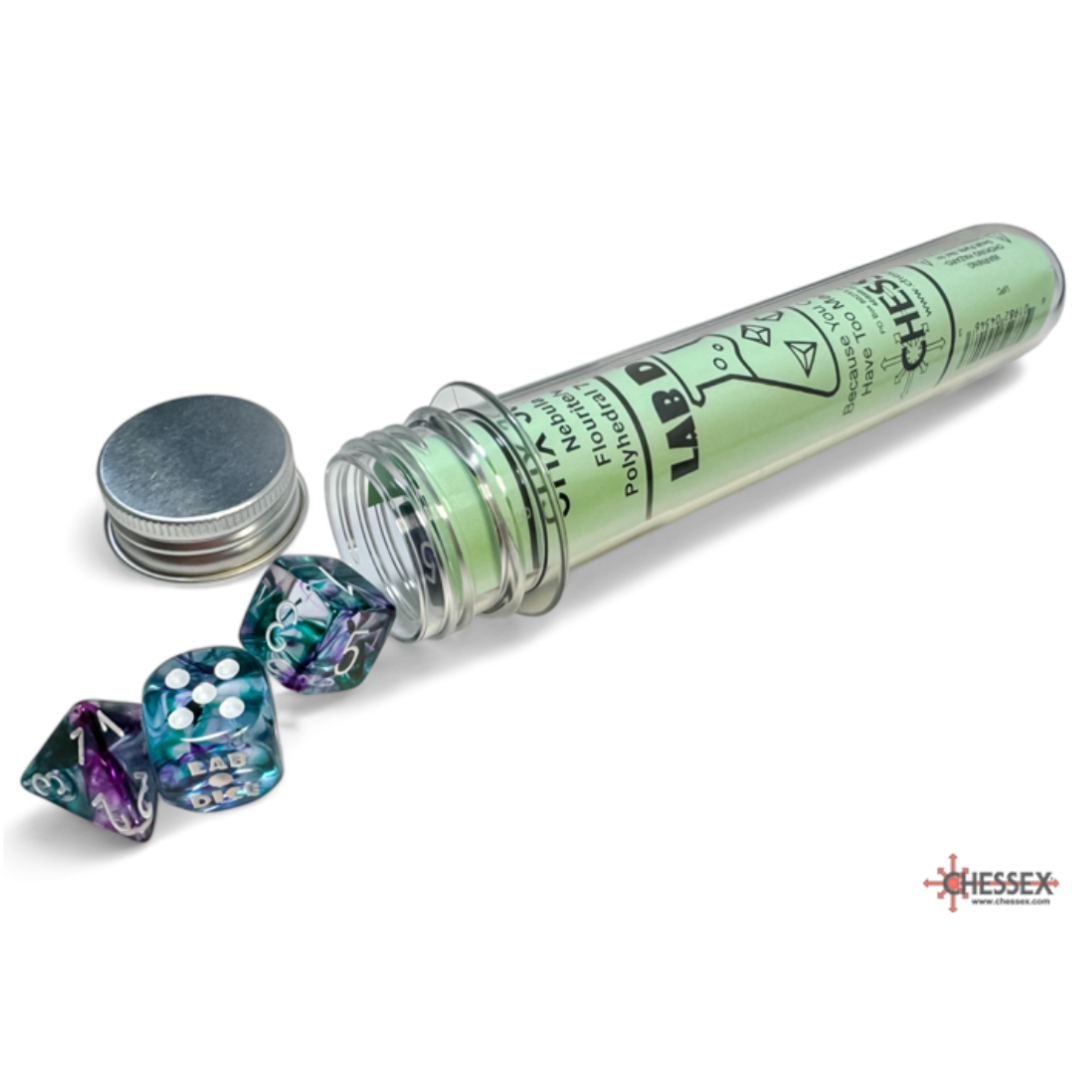 Chessex Dice Nebula Polyhedral 7-Dice Set-Fluorite/White-Chessex-Ace Cards &amp; Collectibles