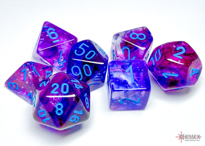 Chessex Dice Nebula Polyhedral 7-Dice Set-Wisteria/White Luminary-Chessex-Ace Cards &amp; Collectibles