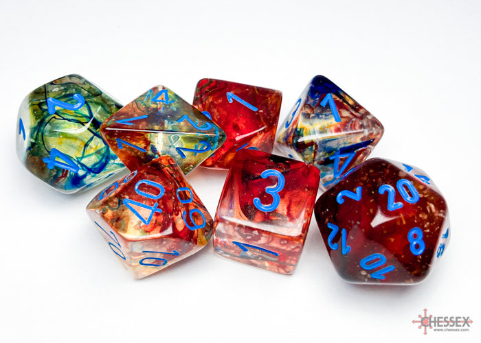 Chessex Dice Nebula Polyhedral 7-Dice Set-Wisteria/White Luminary-Chessex-Ace Cards &amp; Collectibles