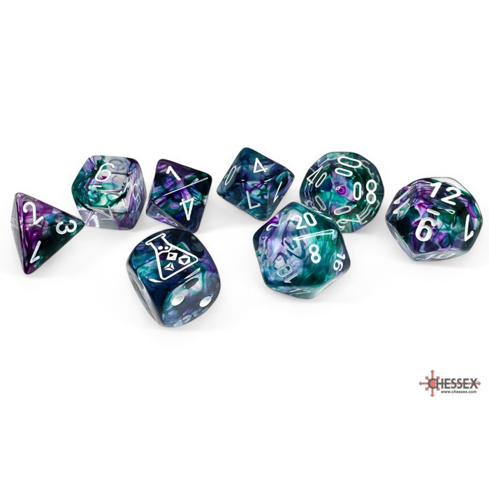 Chessex Dice Nebula Polyhedral 7-Dice Set-Wisteria/White Luminary-Chessex-Ace Cards &amp; Collectibles