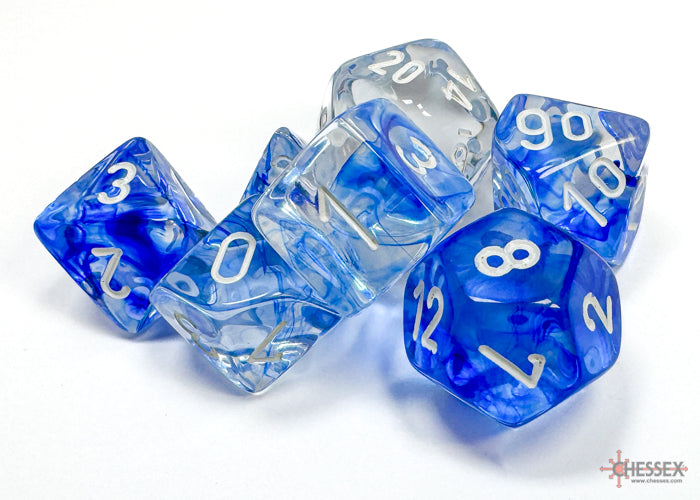 Chessex Dice Nebula Polyhedral 7-Dice Set-Wisteria/White Luminary-Chessex-Ace Cards &amp; Collectibles