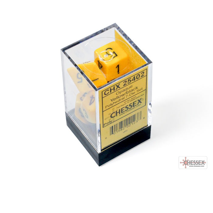 Chessex Dice Opaque Polyhedral 7-Dice Set-Yellow/Black-Chessex-Ace Cards &amp; Collectibles