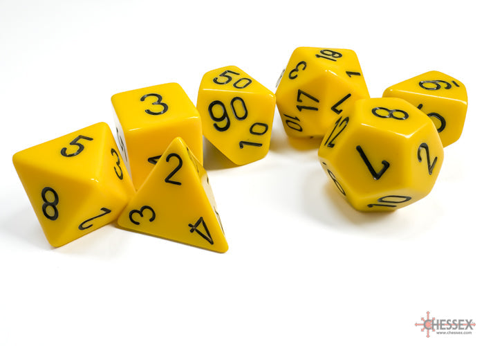 Chessex Dice Opaque Polyhedral 7-Dice Set-Yellow/Black-Chessex-Ace Cards &amp; Collectibles