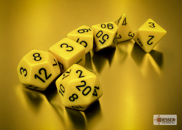 Chessex Dice Opaque Polyhedral 7-Dice Set-Yellow/Black-Chessex-Ace Cards &amp; Collectibles