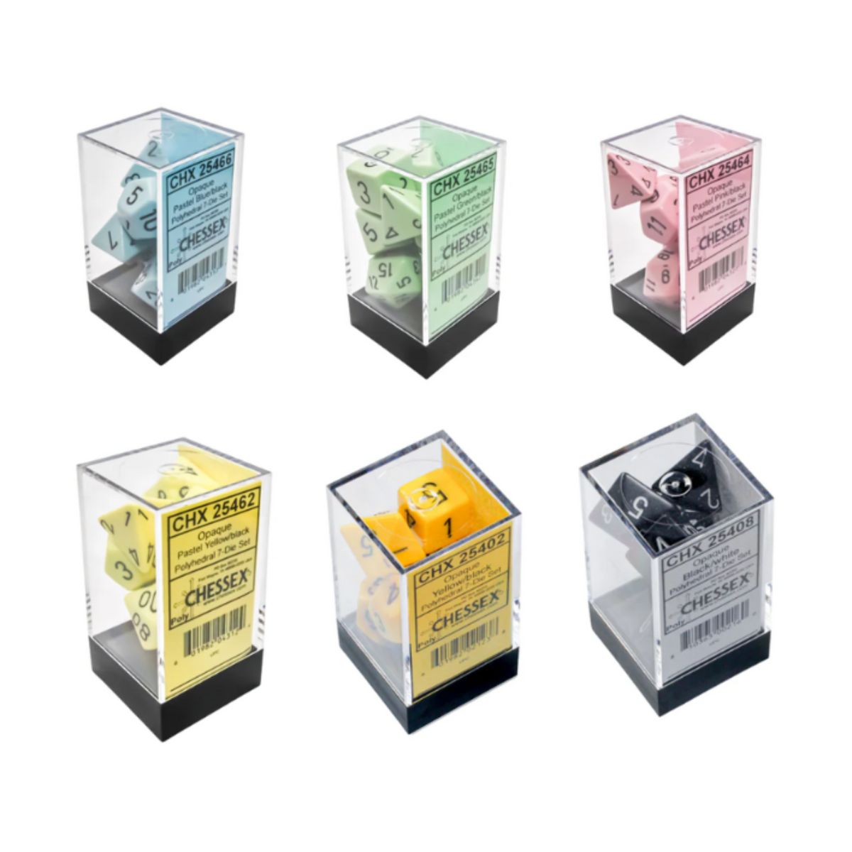 Chessex Dice Opaque Polyhedral 7-Dice Set-Yellow/Black-Chessex-Ace Cards & Collectibles