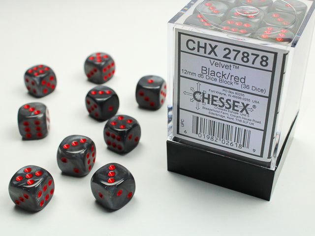 Chessex Dice Signature 12mm Dice Blocks (278AA)-Black/red-Chessex-Ace Cards & Collectibles