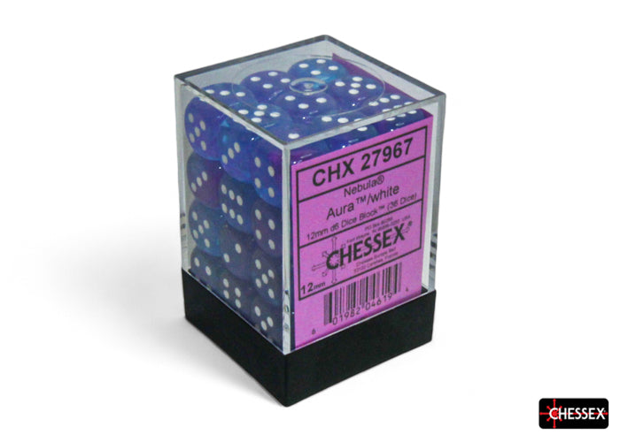 Chessex Dice Signature 12mm Dice Blocks (278AA)-Nebula® Aura/white-Chessex-Ace Cards & Collectibles