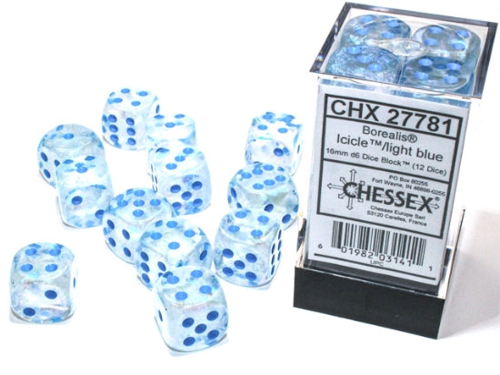 Chessex Dice Signature 16mm Dice Blocks (276AA)-Icicle™/light blue-Chessex-Ace Cards & Collectibles
