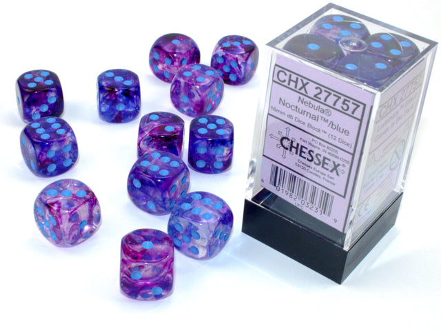 Chessex Dice Signature 16mm Dice Blocks (276AA)-Nocturnal™/blue-Chessex-Ace Cards & Collectibles