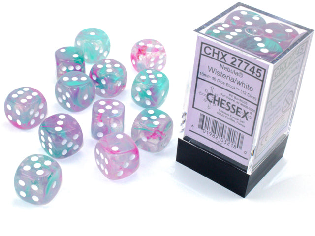 Chessex Dice Signature 16mm Dice Blocks (276AA)-Wisteria/white-Chessex-Ace Cards & Collectibles