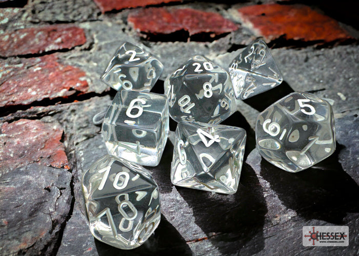 Chessex Dice Translucent Polyhedral 7-Dice Set-Crimson/Gold-Chessex-Ace Cards &amp; Collectibles