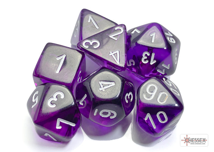 Chessex Dice Translucent Polyhedral 7-Dice Set-Crimson/Gold-Chessex-Ace Cards &amp; Collectibles