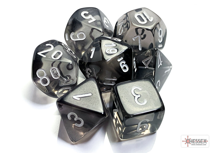 Chessex Dice Translucent Polyhedral 7-Dice Set-Crimson/Gold-Chessex-Ace Cards &amp; Collectibles