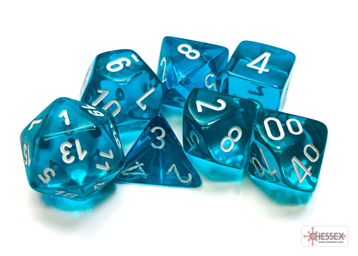 Chessex Dice Translucent Polyhedral 7-Dice Set-Crimson/Gold-Chessex-Ace Cards &amp; Collectibles