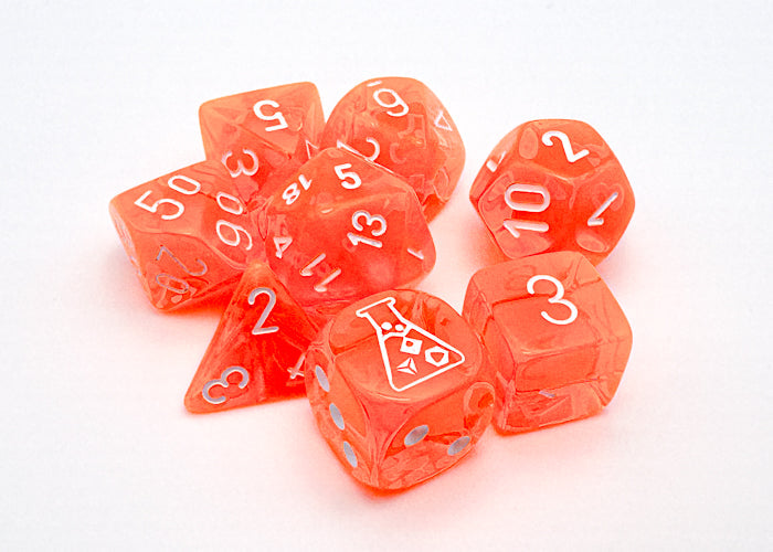 Chessex Dice Translucent Polyhedral 7-Dice Set-Crimson/Gold-Chessex-Ace Cards &amp; Collectibles