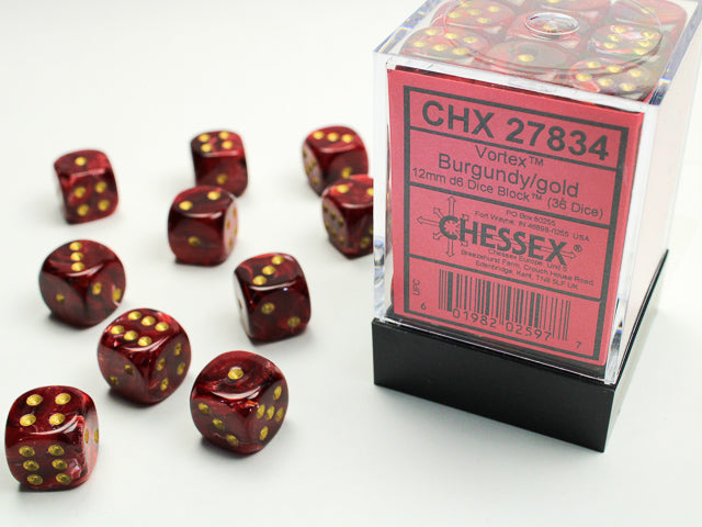 Chessex Dice Vortex Polyhedral 12mm D6 Dice Set-Bright Green/Black-Chessex-Ace Cards &amp; Collectibles