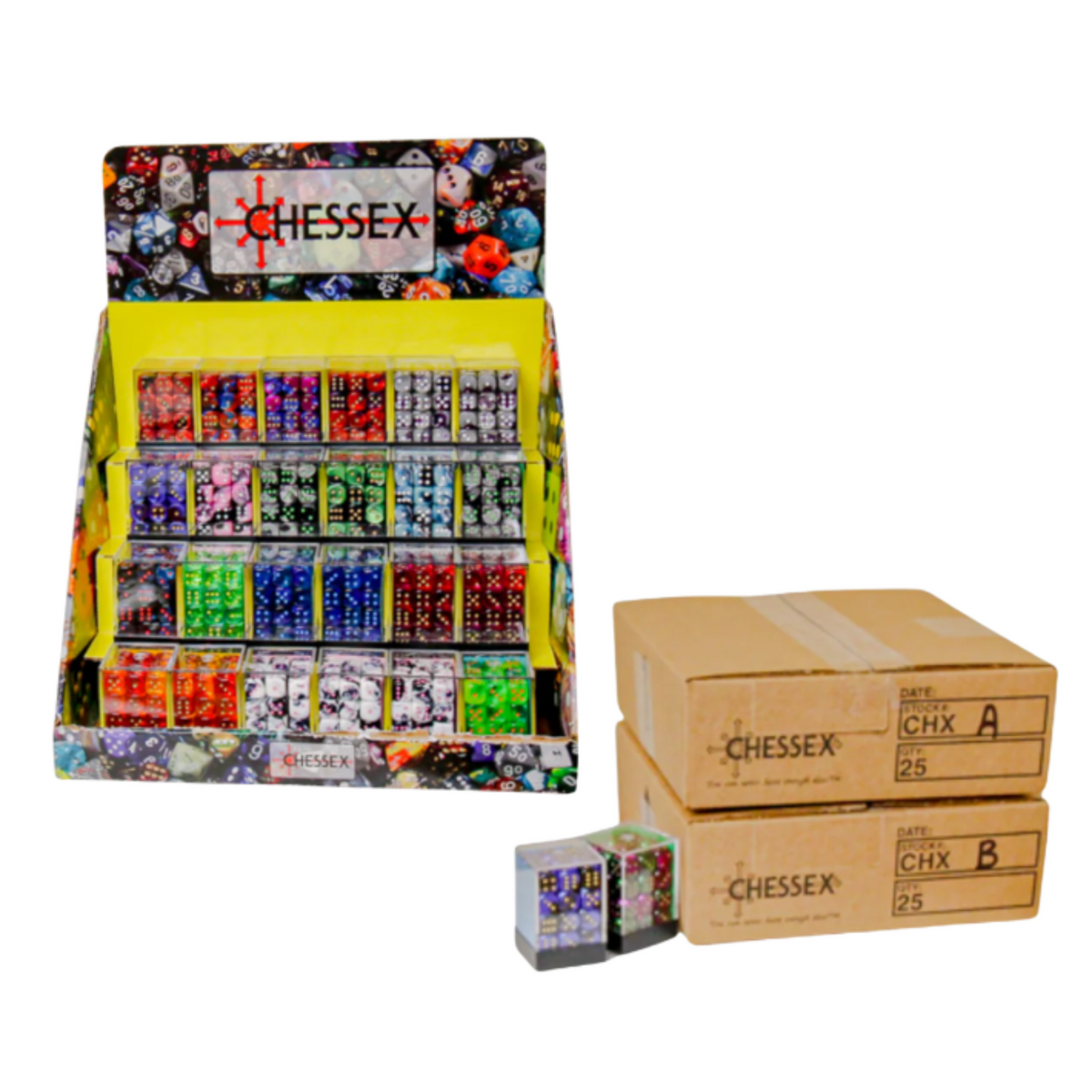 Chessex Gemini 12mm Dice Blocks (268AA)-Blue-Gold/white-Chessex-Ace Cards & Collectibles