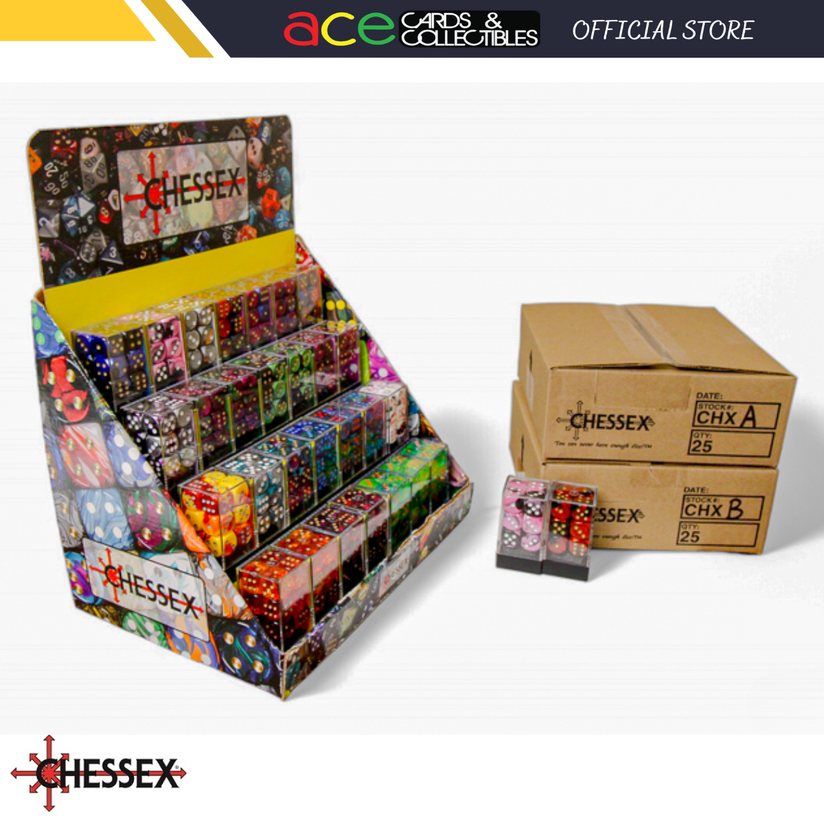 Chessex Gemini 16mm D6 Dice Blocks (266AA)-26622-Chessex-Ace Cards &amp; Collectibles
