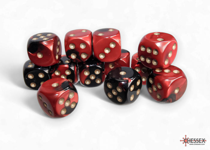 Chessex Gemini 16mm D6 Dice Blocks (266AA)-Blue-Gold/white-Chessex-Ace Cards & Collectibles