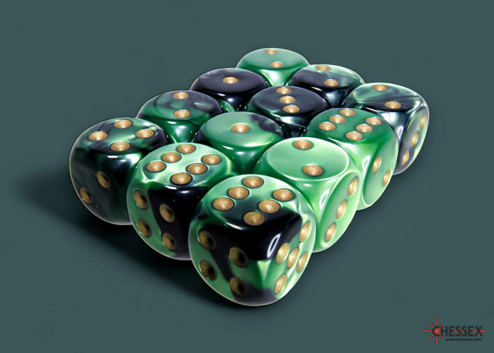 Chessex Gemini 16mm D6 Dice Blocks (266AA)-Blue-Gold/white-Chessex-Ace Cards & Collectibles